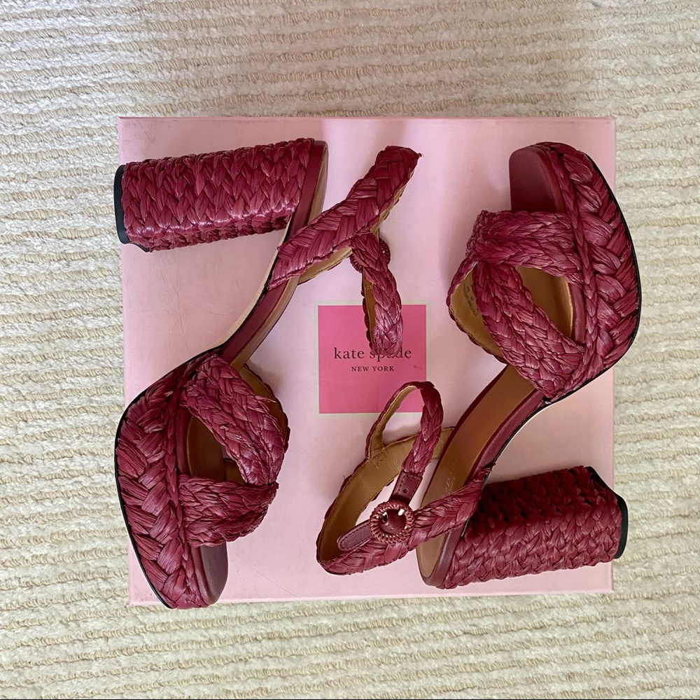 NWT Kate Spade Disco Raffia platform sandals - Picture 9 of 16